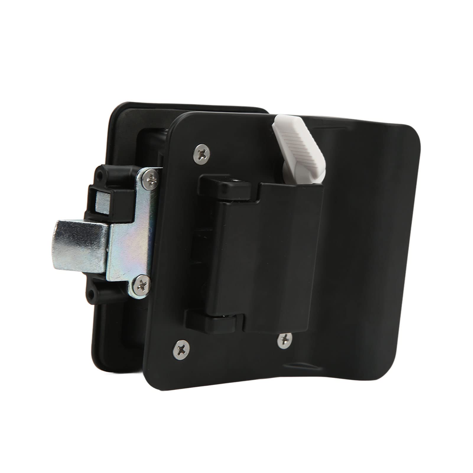 Serratura di sicurezza per porta d'ingresso per camper, serratura a scatto incorporata in lega di alluminio per roulotte (nero) - 3