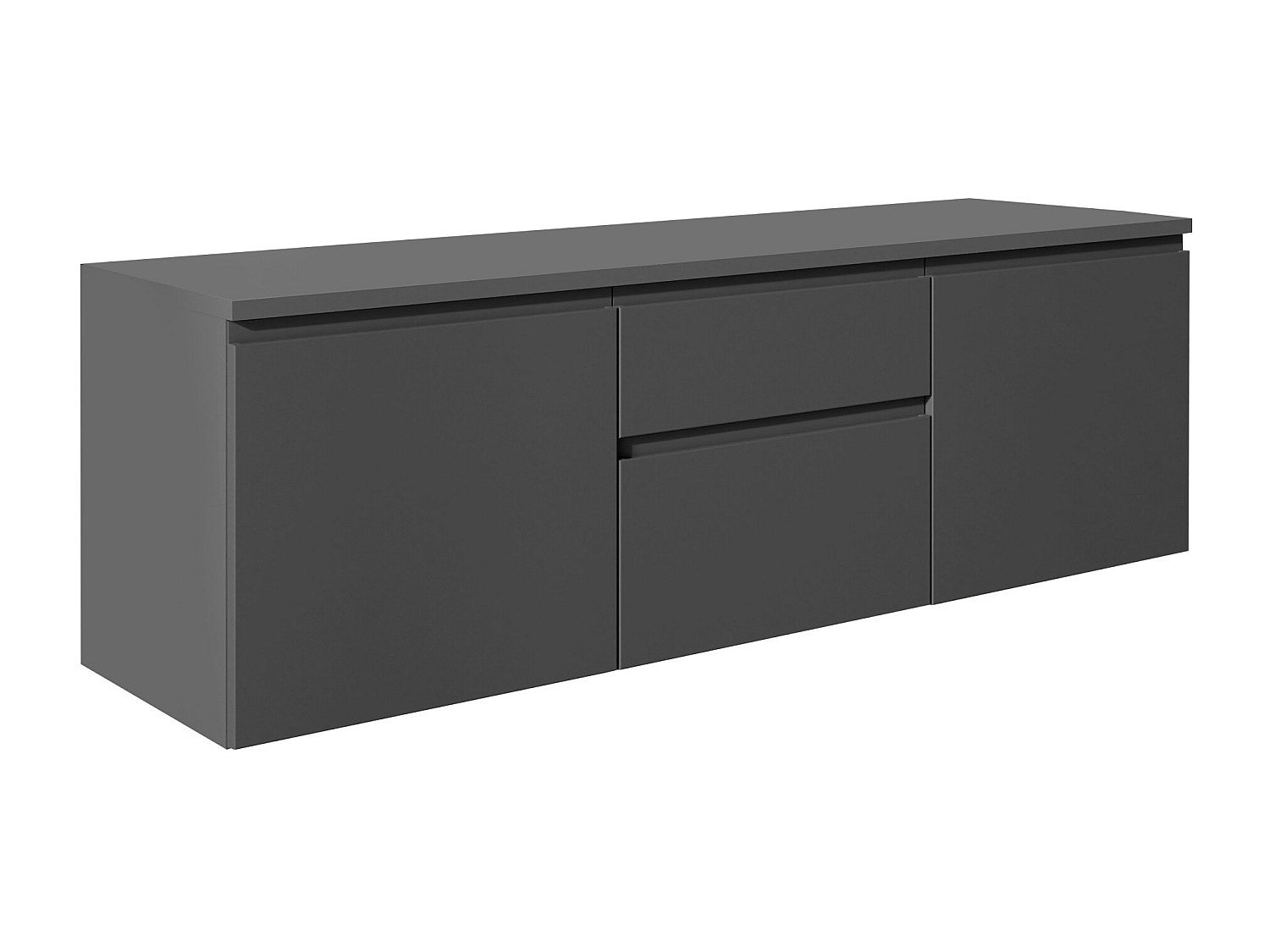 Szafka łazienkowa wisząca pod umywalkę - Szary - 150 cm - JIMENA II