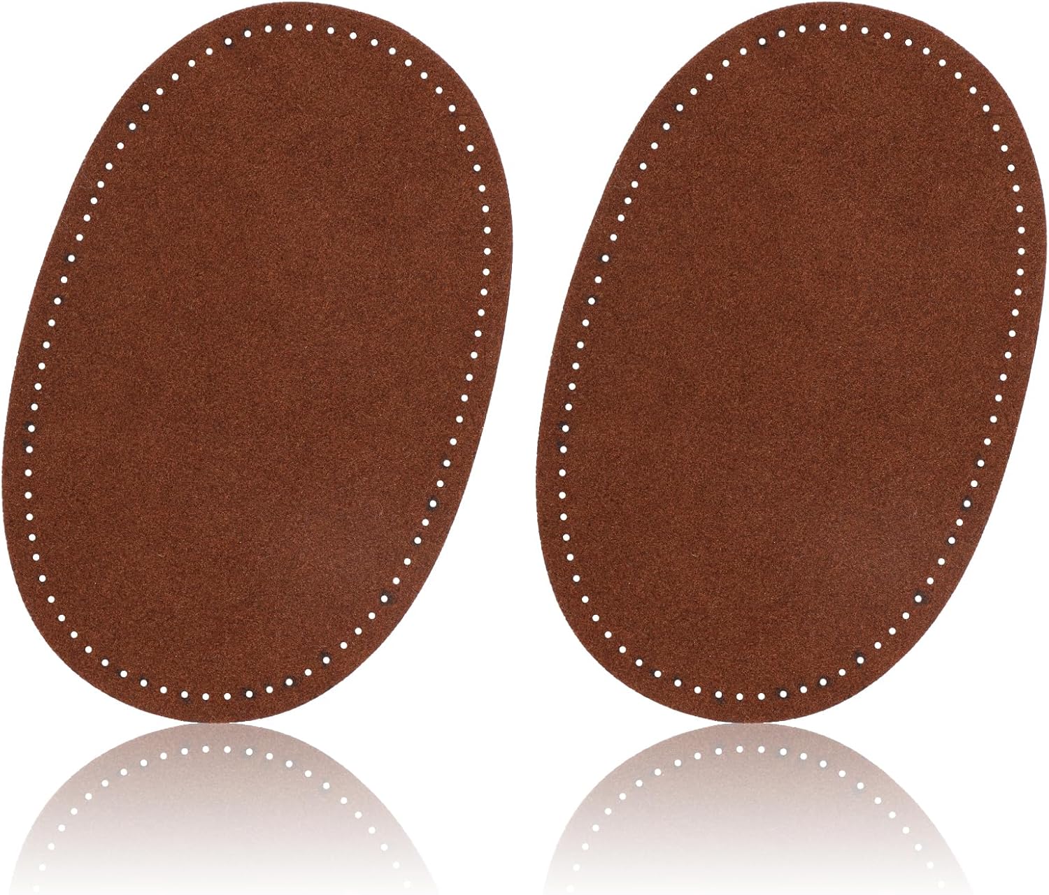 Zestaw 2 łat na łokcie do swetrów, owalne łaty na łokcie do ubrań, naszywane łaty na łokcie ze sztucznej skóry (brązowe)