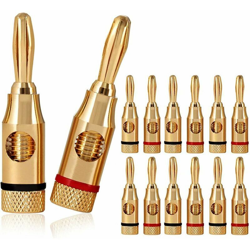 Spine Banana A 90° 12 Paia – Placcate Oro 24k, Per Altoparlanti, Angolo Retto