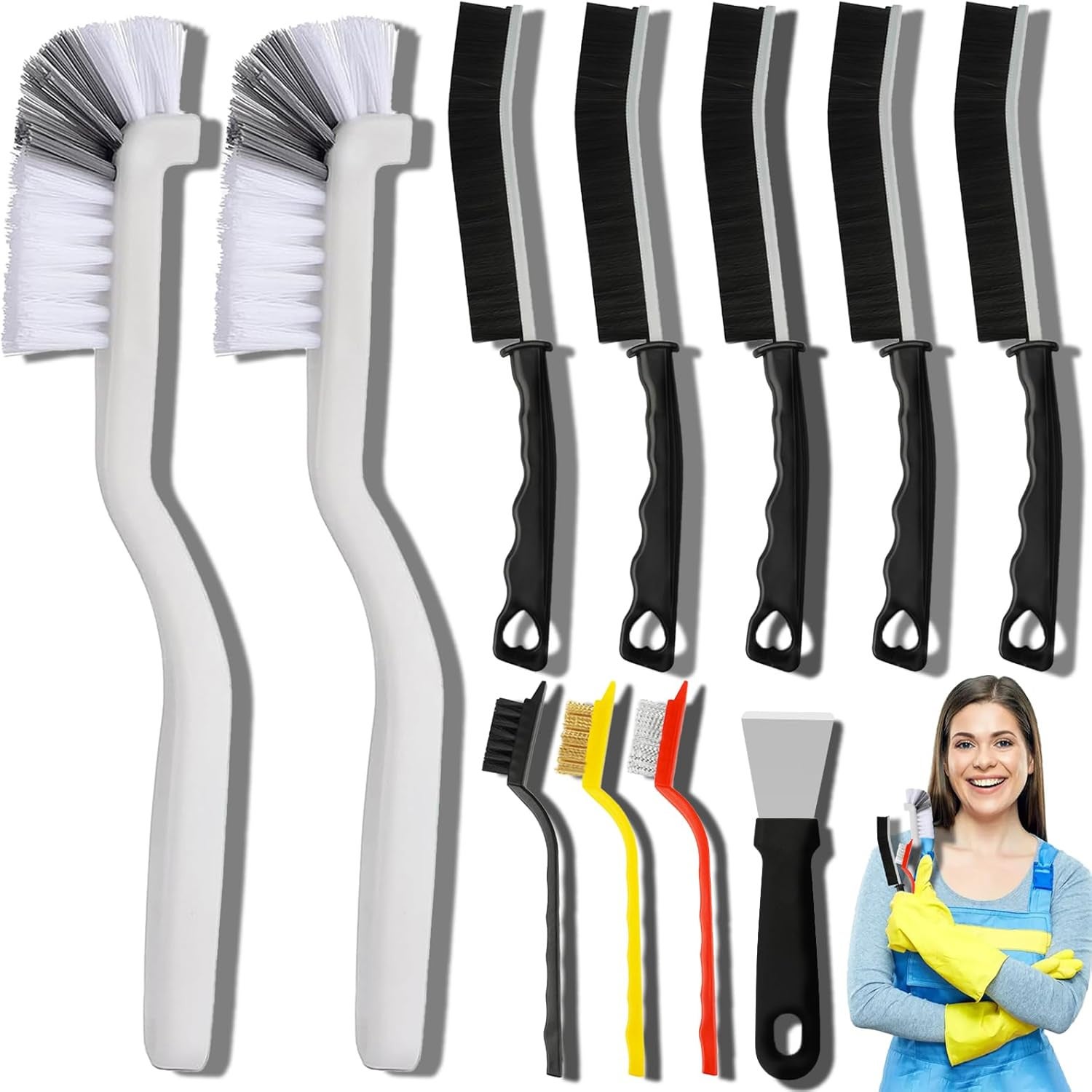 Lot de 4 brosses de nettoyage pour toilettes, salle de bain, cuisine