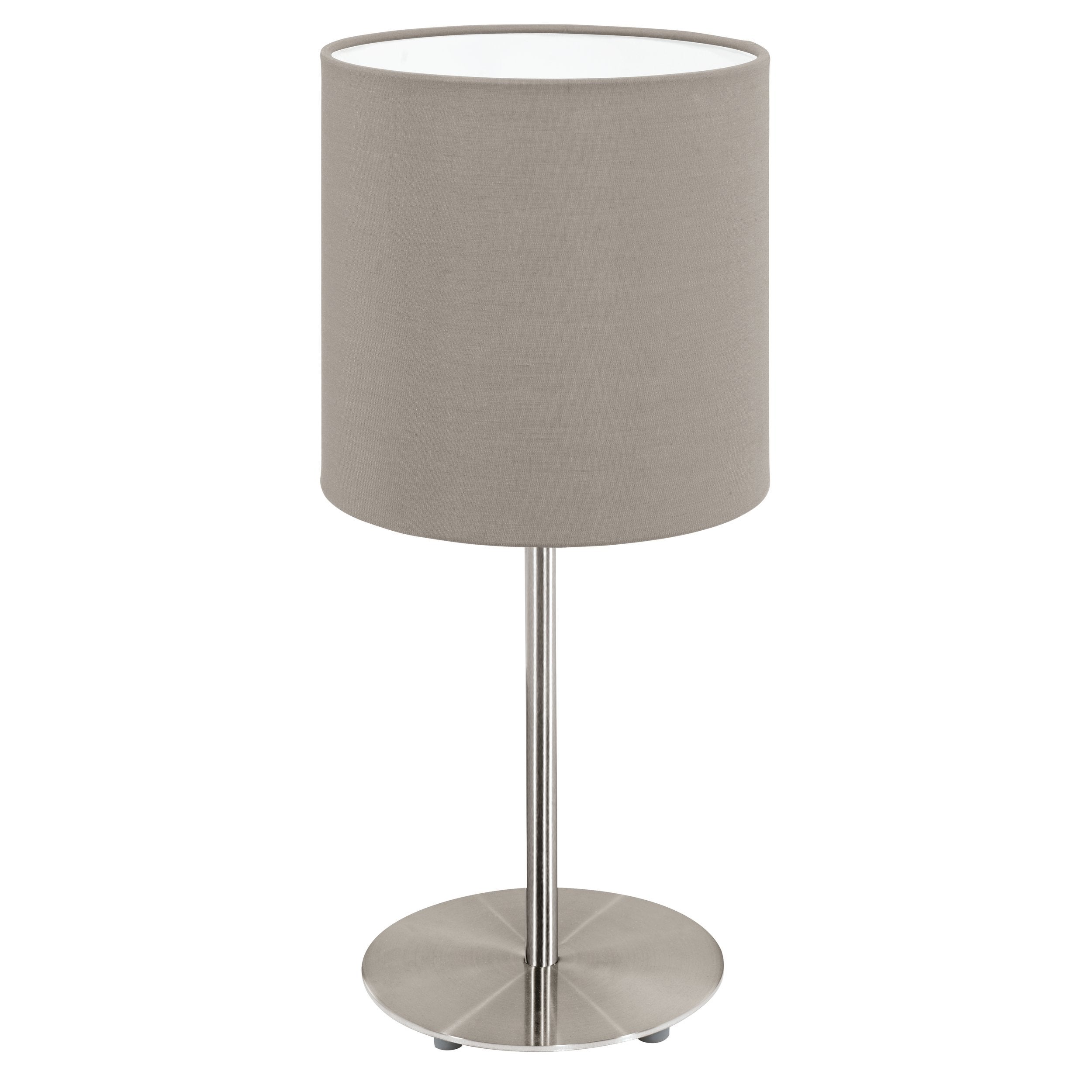 Lampe à Poser Eglo SOLO 1 - Nickel Mat, Verre Satiné, Variateur Tactile - 35cm