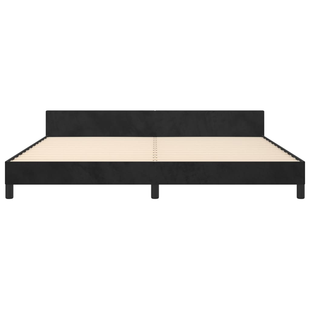 Cadre de lit sans matelas noir 200 x 200 cm en velours - 6