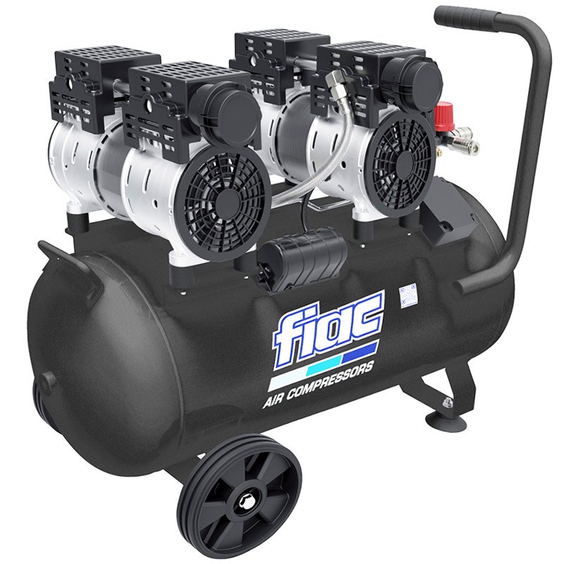 Compresor FIAC Supersilent50/2-Duplex Black, monofazat, 2 pompe, 260 l/min, recipient 50 L