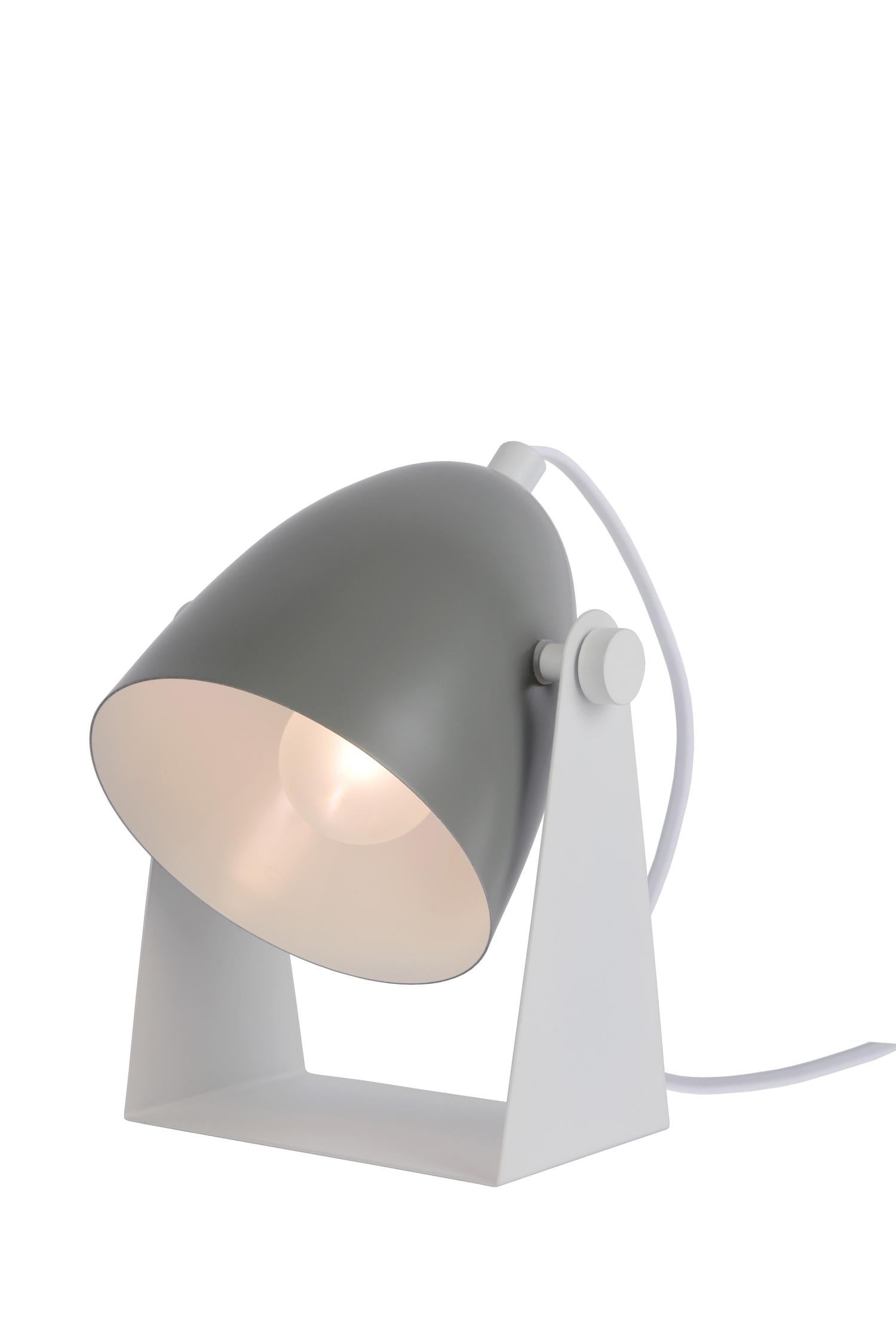 Lampa stołowa szara biała reflektor E14 Chago Lucide