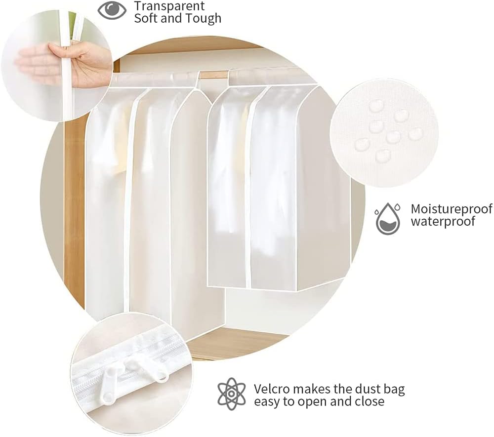 Housse Protection pour Vêtements,Housse Rangement Vetements,Housses de Vêtements Transparent,Grande housse de protection pour veste,50 * 30 * 90cm - 2