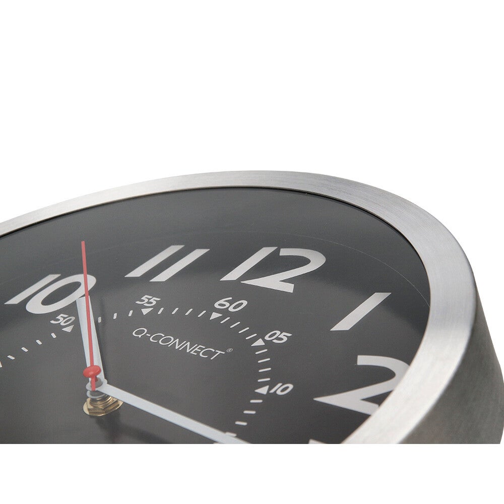 Q-connect horloge murale - Métallique - Diamètre 25 cm - Chrome - 5