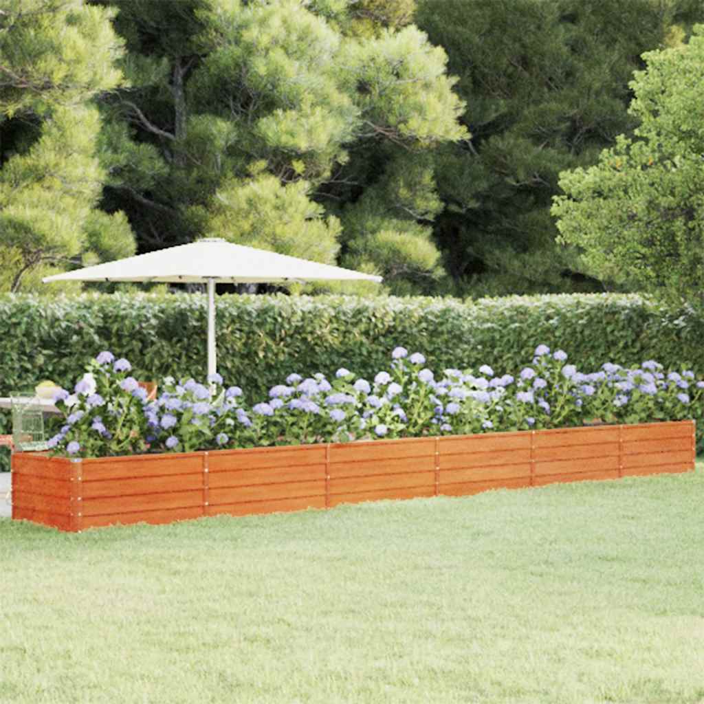 Jardinière - Lit surélevé de jardin - Pot de fleurs rouillé 600x80x45 cm acier corten Couleur évolue n1321l - 2
