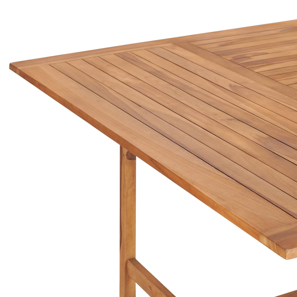 Table à manger de jardin carré en Bois Marron 4 places - 5