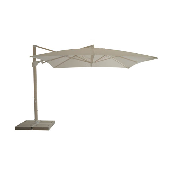 Tempo Style - Parasol Trastevere z białym baldachimem i 3-metrowym masztem z drewna modrzewiowego