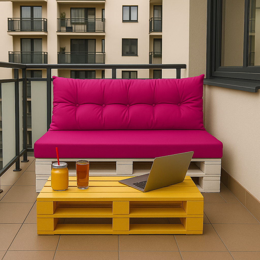 Set de coussins pour palettes 120x50 cm, housse d'assise amovible, coussins de dossier matelassés 120x50 cm Rose coussins confortables pour palettes - 5
