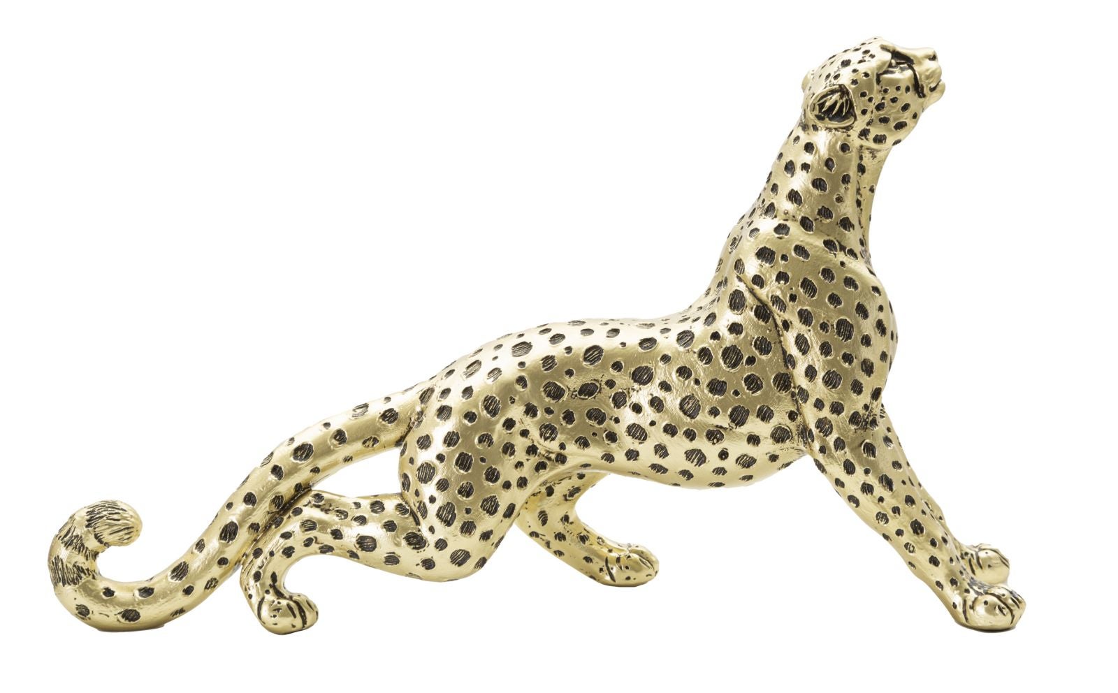 Figurka mauro-ferretti Lampart dwukolorowy złoty i czarny 33 cm