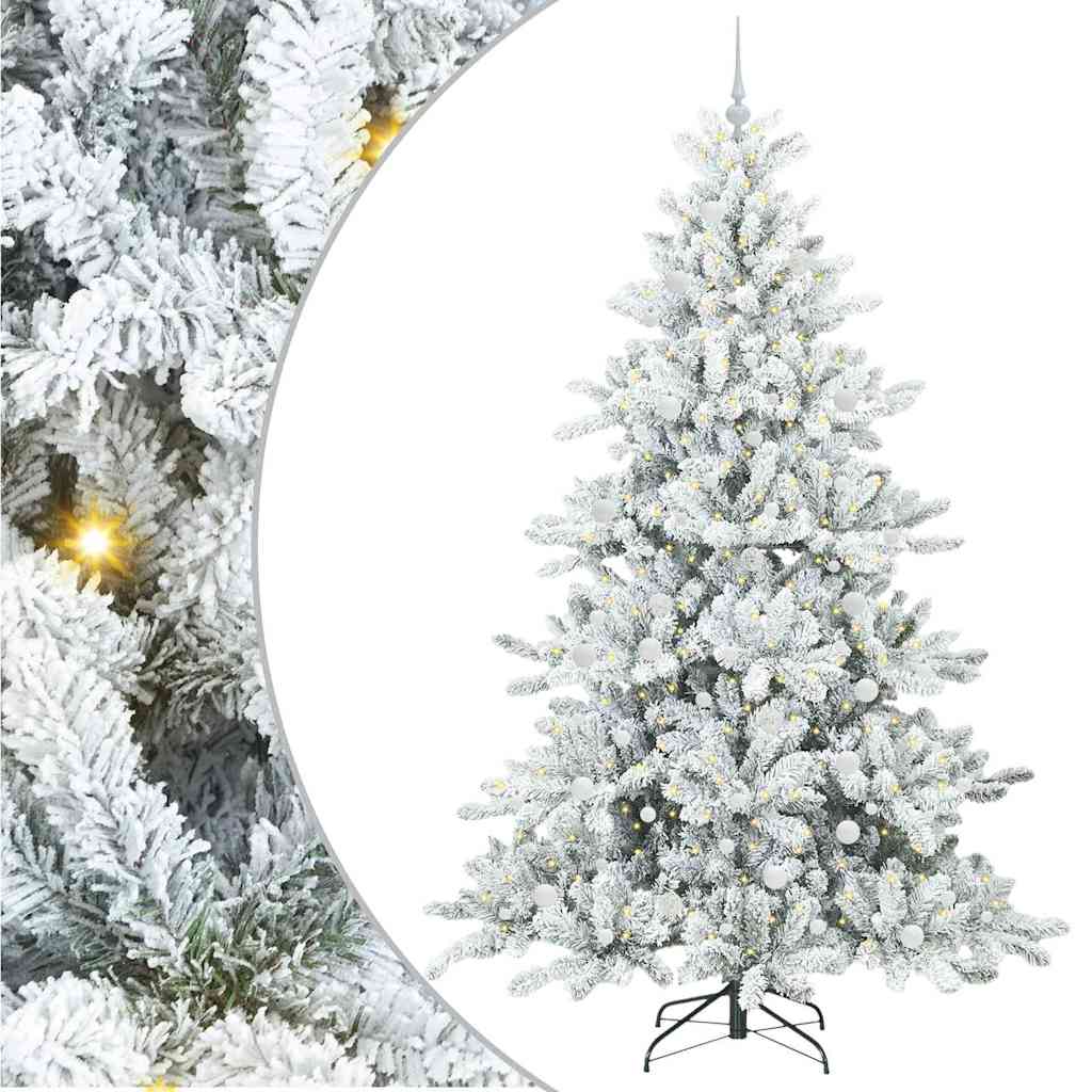 Sztuczna choinka z zawiasami z 300 diodami LED 240 cm PVC