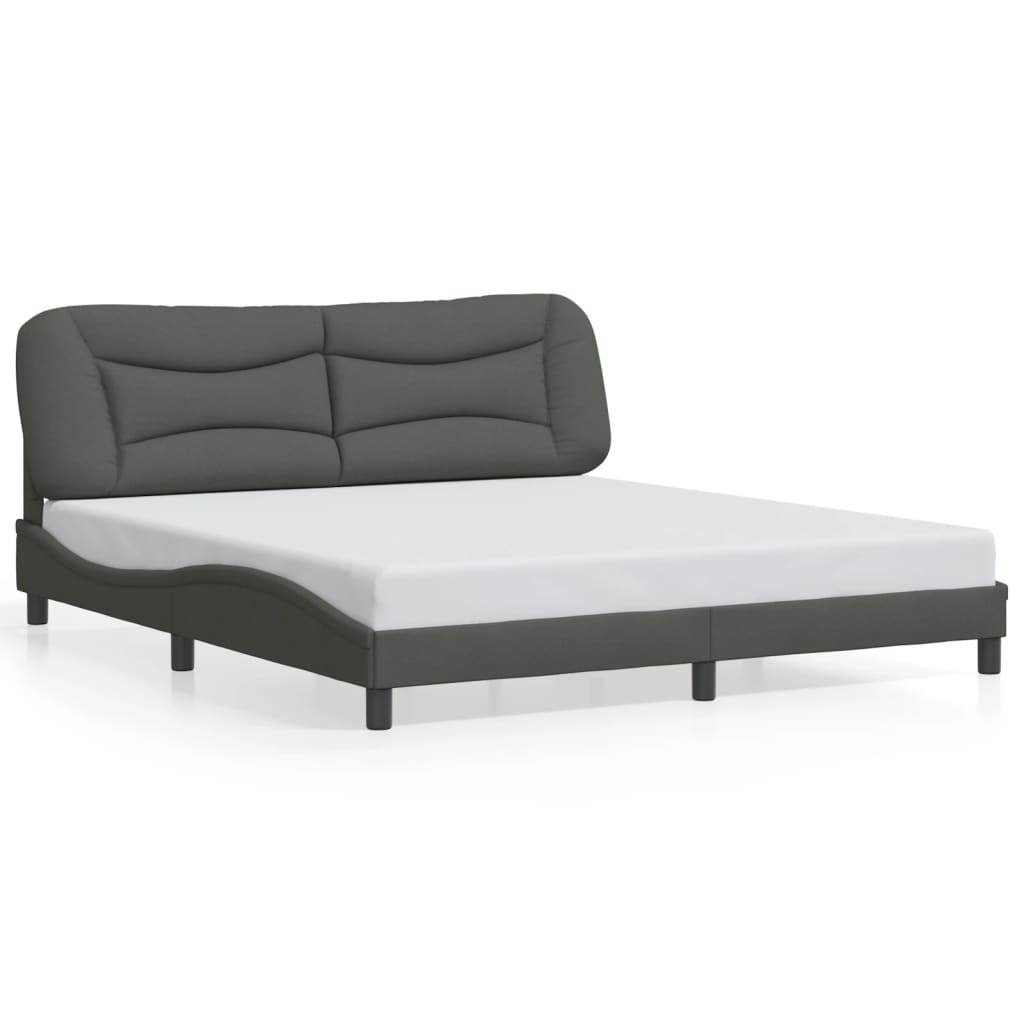 Lit en tissu gris foncé sans matelas 180x200 cm | Leroy Merlin