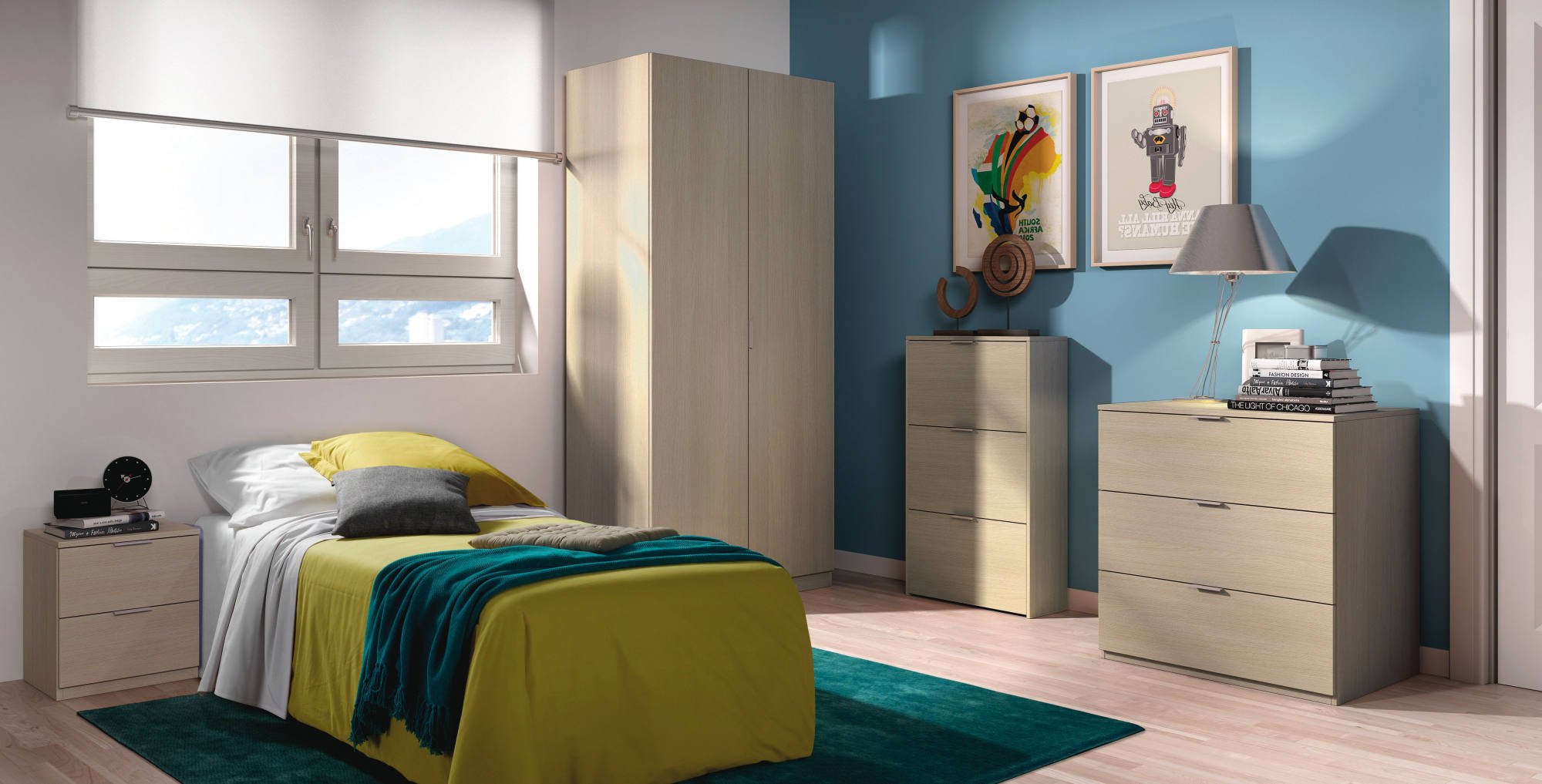 Commode Rea, Commode moderne avec 3 tiroirs, Commode basse pour chambre à coucher, Commode armoire, 77x38h80 cm, Chêne - 4