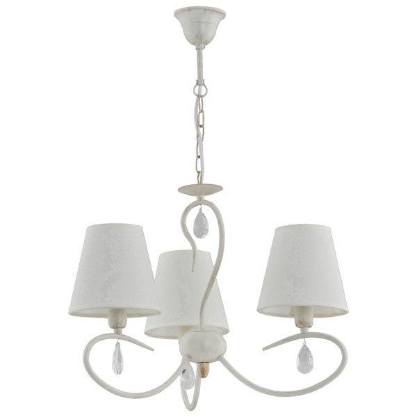 Lampa wisząca Bali biała 3xE14x10W klasyczna wym: 70 x 50 x 50 cm metal Alfa