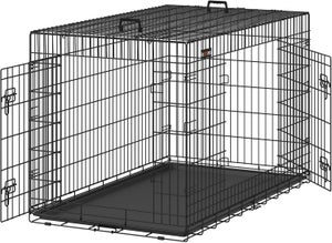 Gabbia Per Cani Pieghevole 61x43x48 Cm - 2 Porte, Trasportabile, Nero Per Animali Domestici - Foto 9