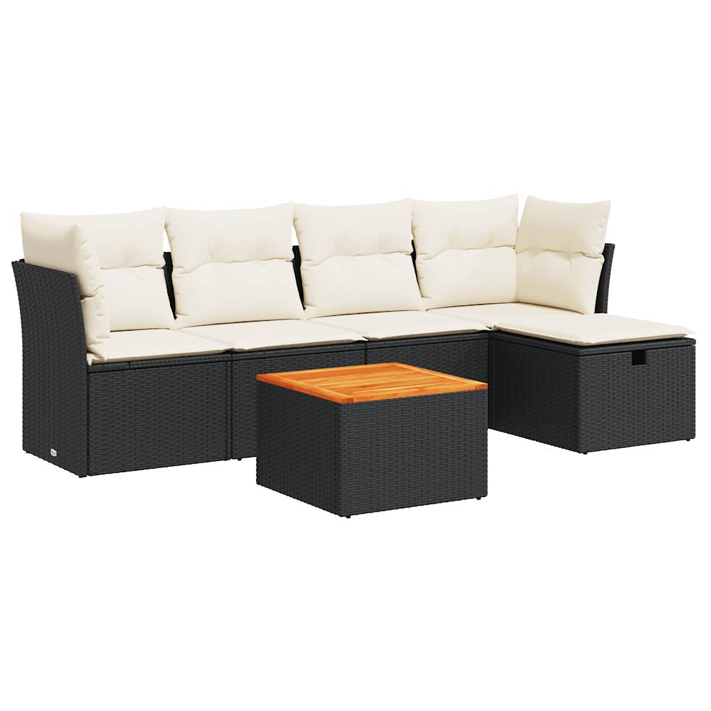 Salon De Jardin Pcs Mobilier De Jardin Salon D Ext Rieur Avec Coussins Noir R Sine Tress E