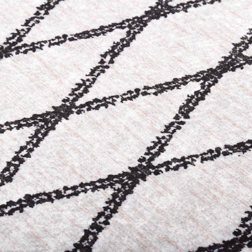 Alfombra lavable negro para salón, 120 × 180 cm - 5