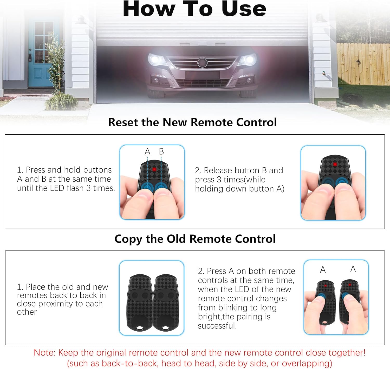 Came Top 432EV Telecomando universale per porta da garage, compatibile con 433,92 MHz, confezione da 3, nero - 4