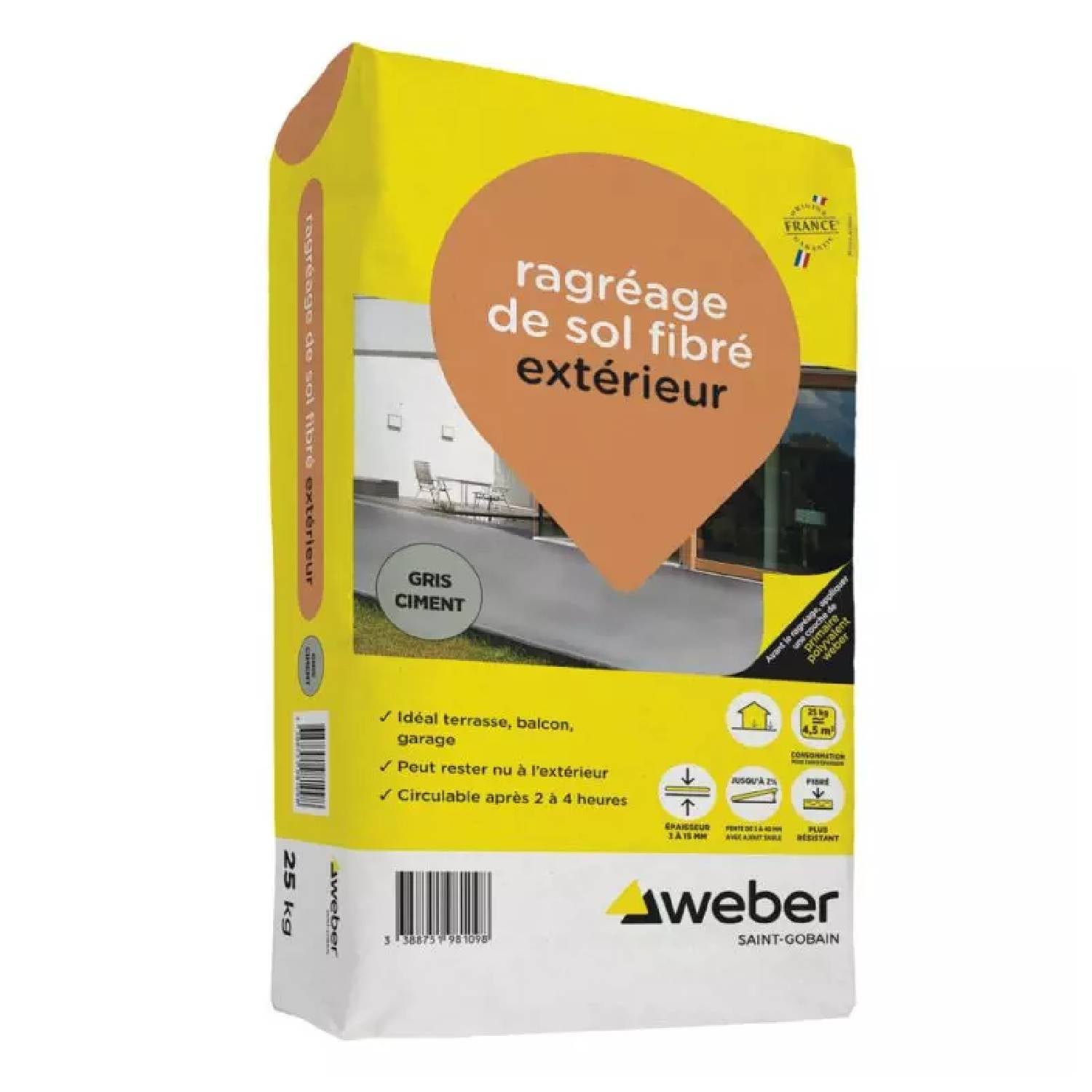 Ragréage de sol fibré extérieur 25 kg Mortier Idéal terrasse, balcon — free download
