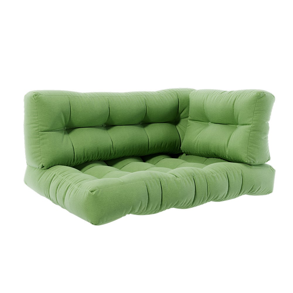 Vicco Zestaw poduszek z palet Flocken, Zielony, 120 x 80 cm 3 części
