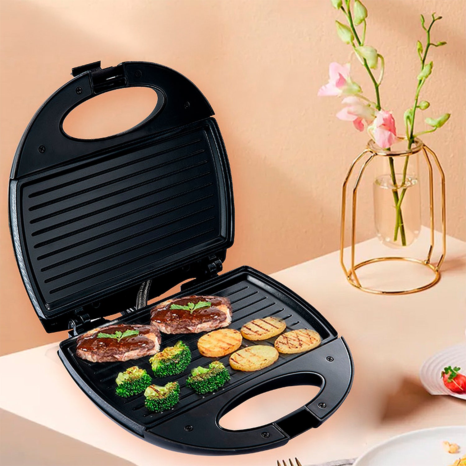 Sandwich Maker Chedraui Sandwichera Gofrera Carrefour Plancha