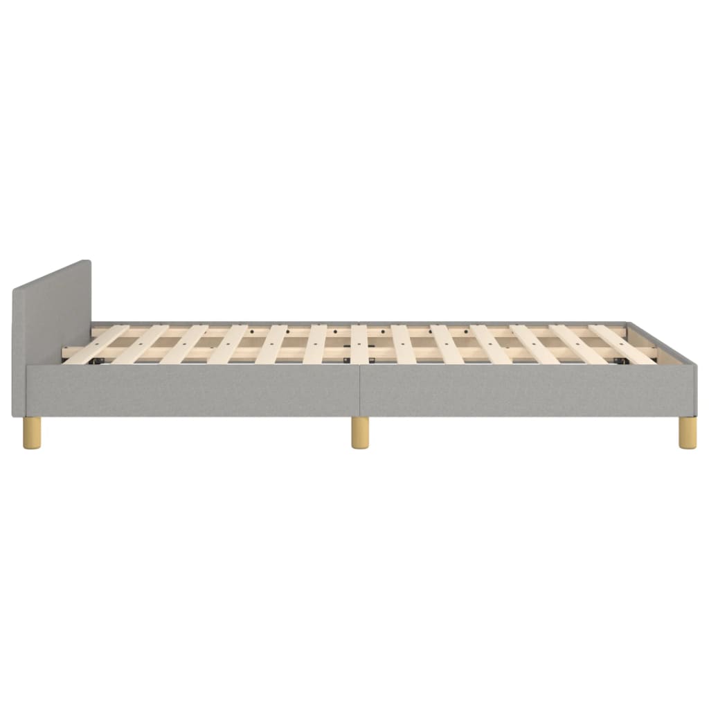 Cadre de lit sans matelas gris clair 120 x 200 cm tissu - 7