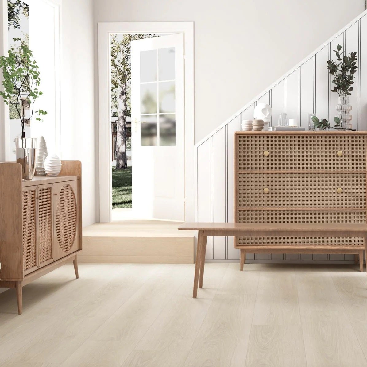 Sol PVC - Lames PVC clipsable avec sous couche intégrée- GARANTIE 20 ans -Ep. 5,5 mm- Imitation Bois blanchi - Dimensions L 122 cm x l 23 cm - 2