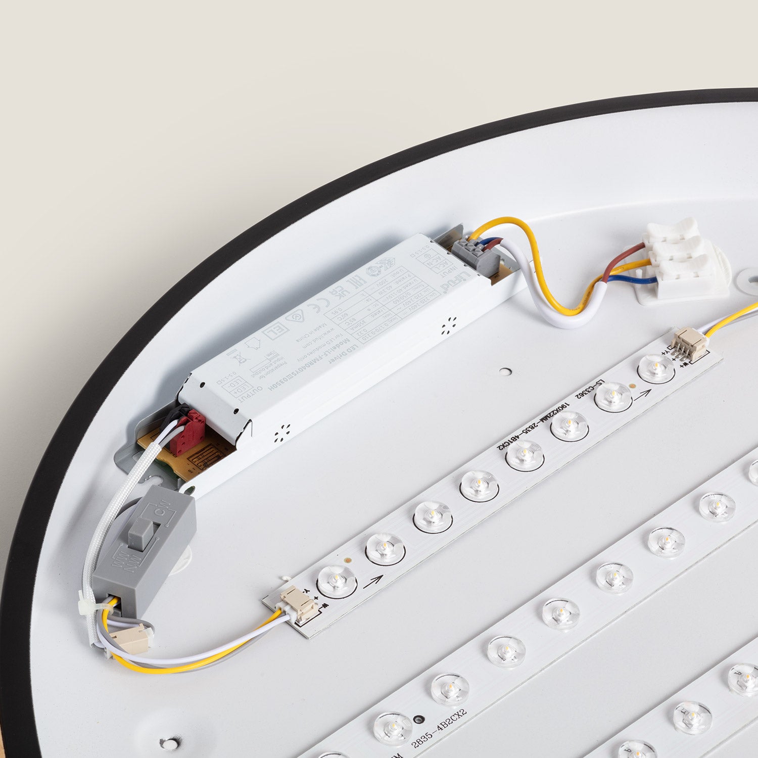 Ledkia Plafón LED 36W Circular Madera Ø500 mm CCT Seleccionable Semi-Dari Negro - 7