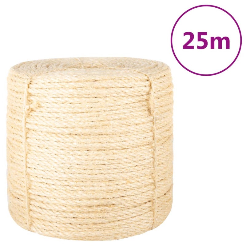 Sznur, sizal 100%, 6 mm, 25 m vidaXL