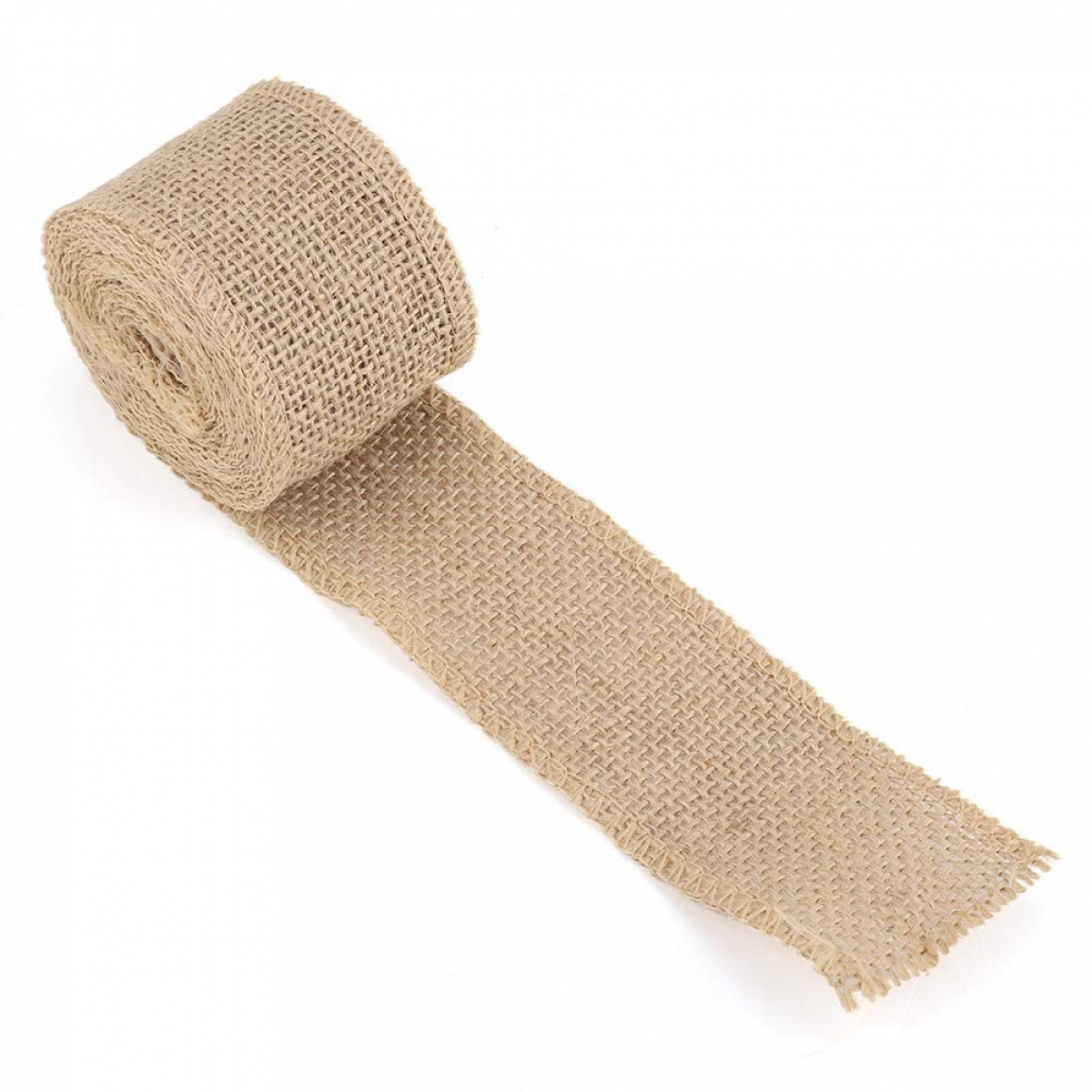 Panglică rustică din pânză de sac pentru decorațiuni de nuntă, 1m și 5m, cu dantelă - COMFORTXL