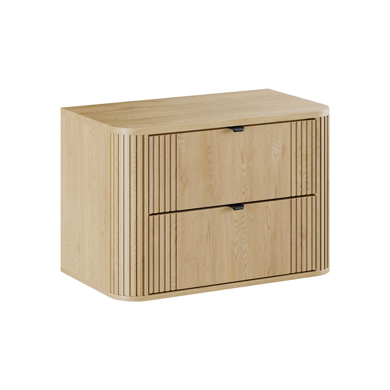 Szafka pod umywalkę nablatową OVALIA CREMONA 2S 80cm dąb cremona z blatem