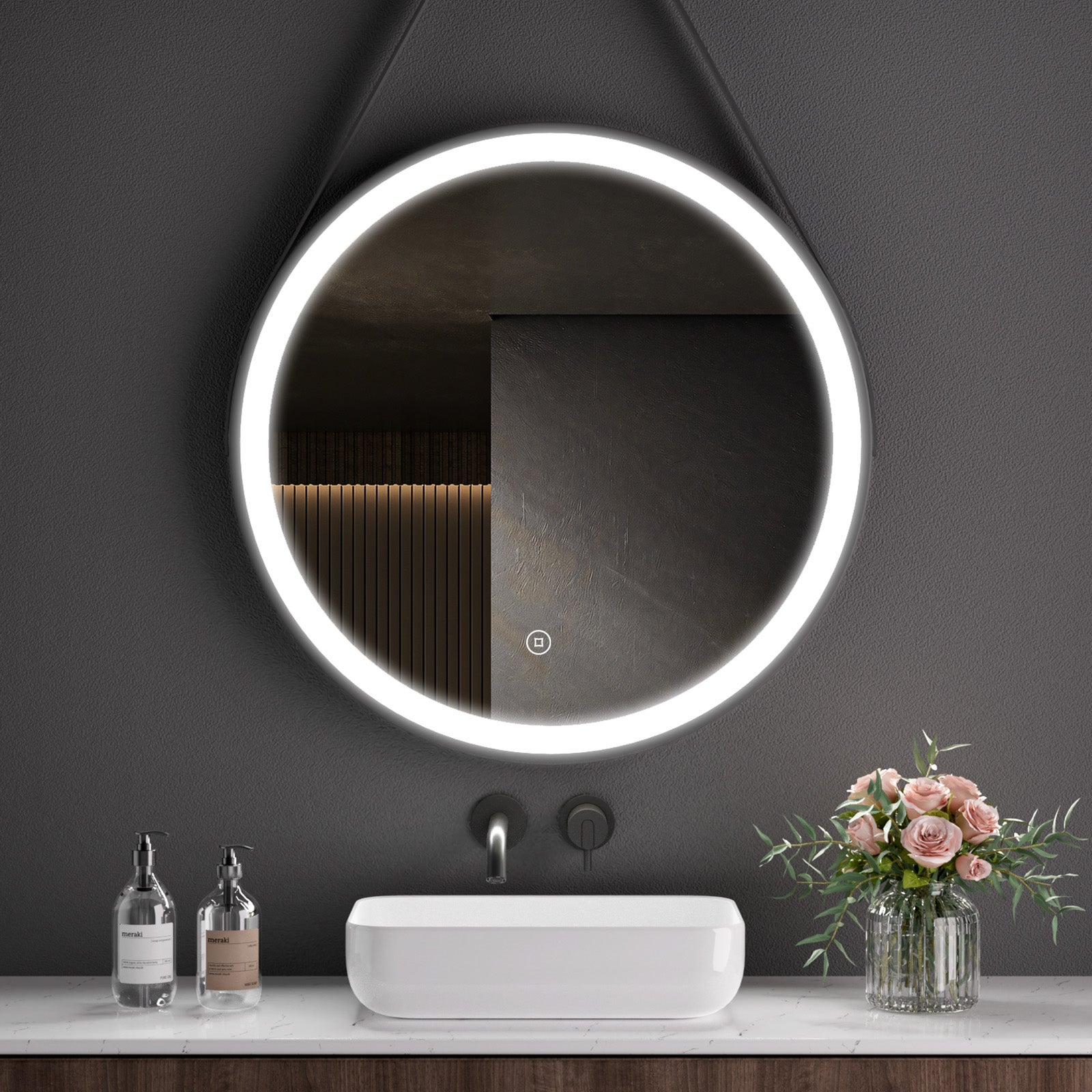 S'AFIELINA LED Miroir Salle De Bain Avec éclairage Miroir Mural 3x Grossissement Miroir Lumineux Conomie Dnergie 100 X 60 Cm 6500k Blanc Froid Avec Interrupteur Tactile 65946452