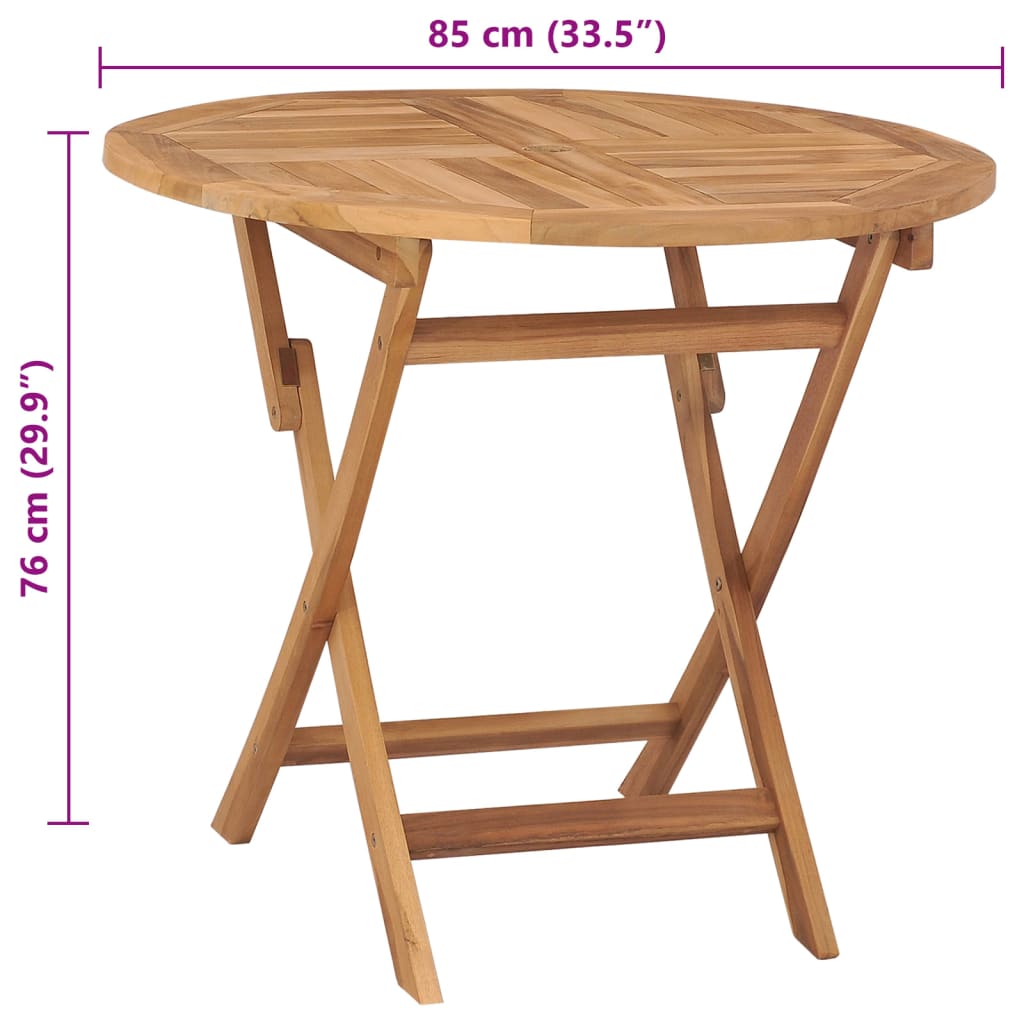 Maison Exclusive - Tavolo da Giardino Pieghevole 85x76cm in Legno Massello di Teak - 9