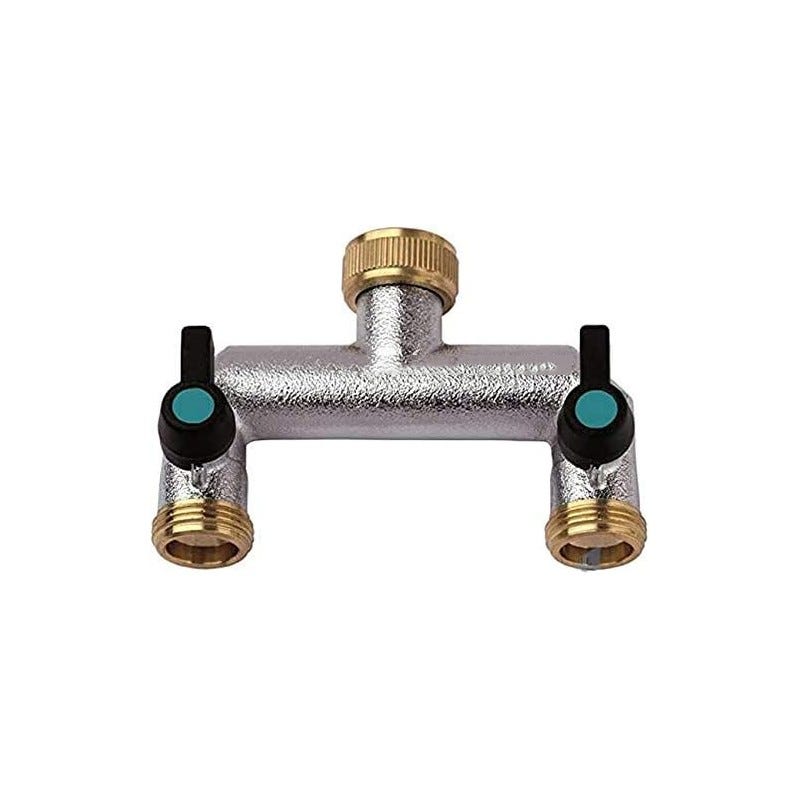Rubinetto Da Giardino Doppio 3/4" In Ottone – Antigelo Con 2 Raccordi Inclusi