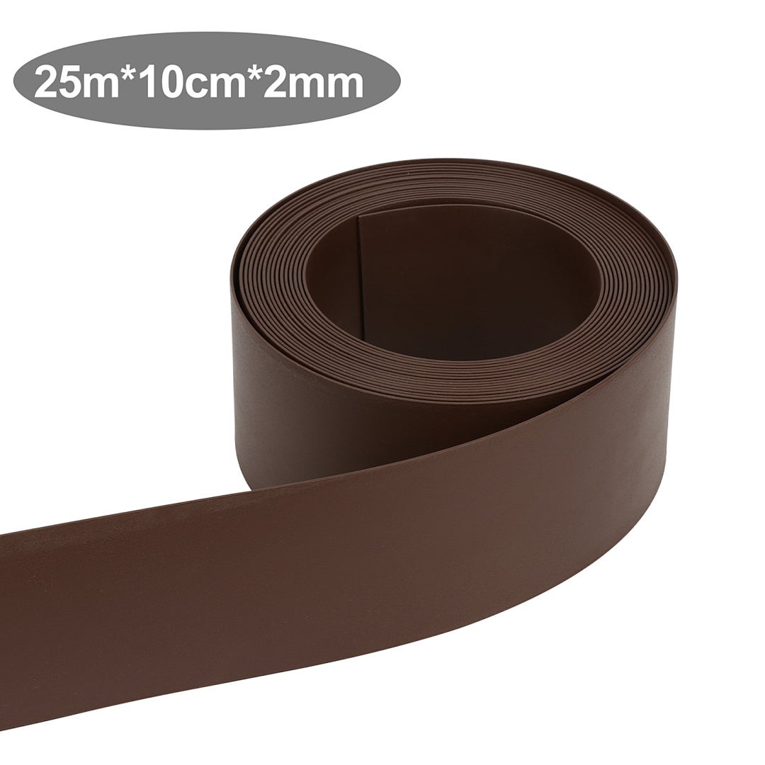 Obramowanie ogrodowe z PE Elastyczna DIY Obramowanie trawnika 2 mm Obramowanie kostki brukowej Brązowa 2500 x 10 x 0.2 cm