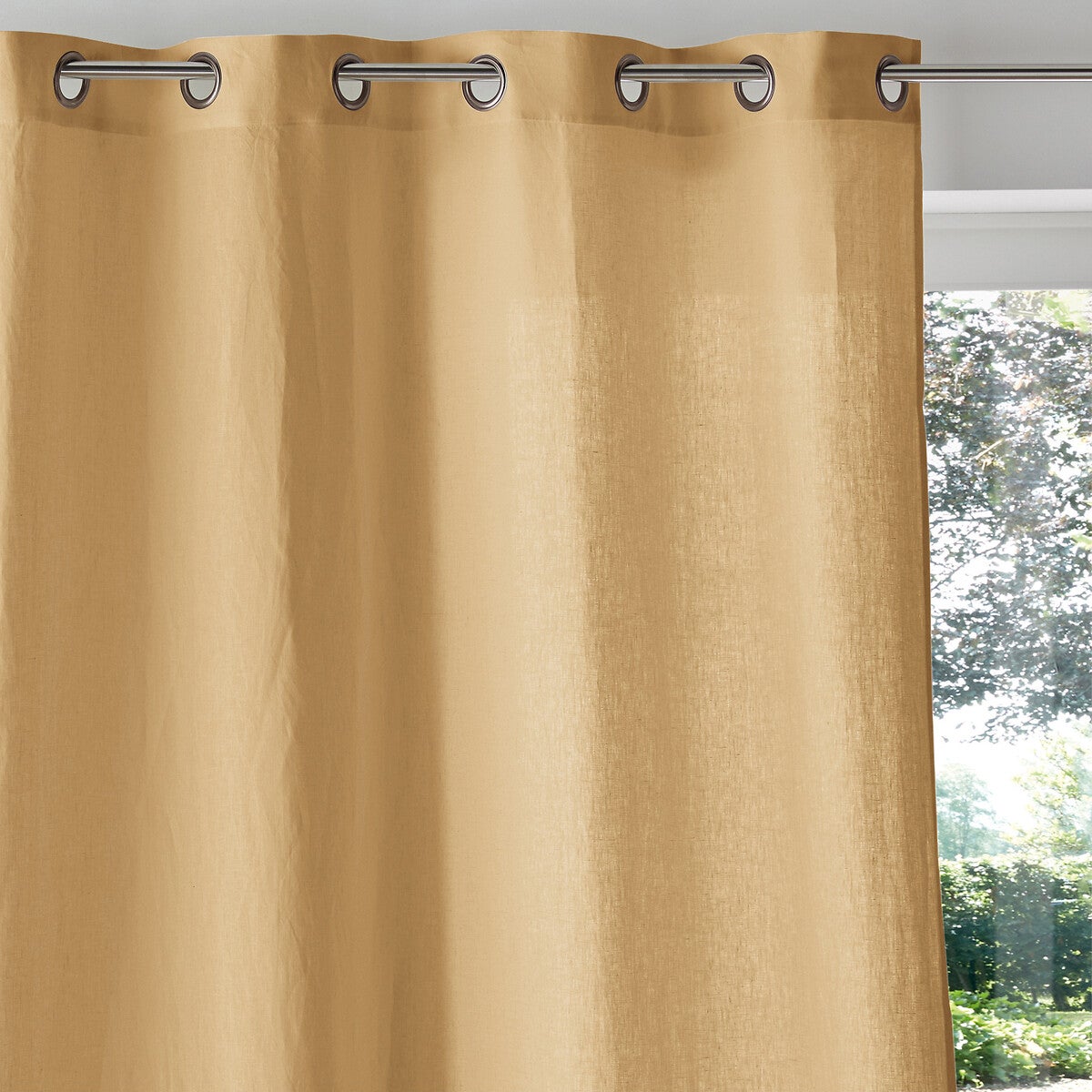 Rideau En Lin Lavé Blanc 220x135 Cm - La Redoute Intérieurs, à Oeillets, Style Classique