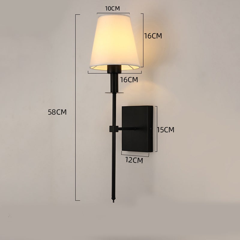 2 applique in stile loft retrò, bar, paralume in tessuto moderno, lampade da comodino per hotel, attacco a vite E27, tricolore, con telecomando. - 2