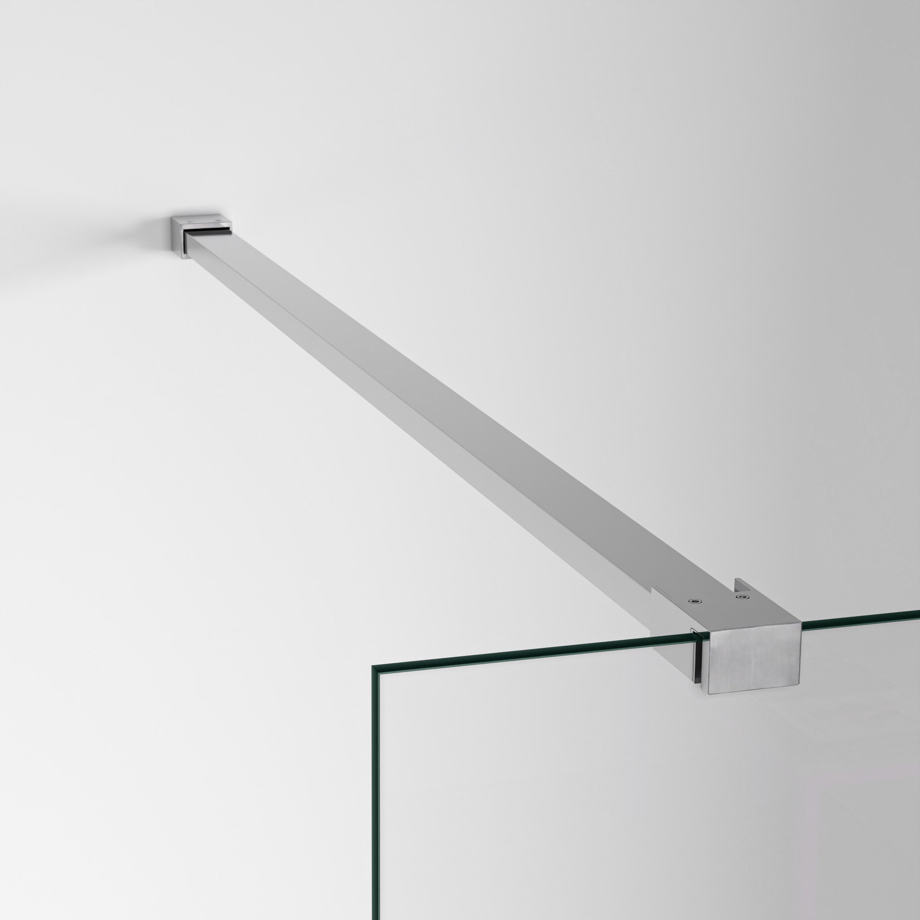 BELLOBATH - Mampara de ducha frontal panel fijo - Transparente - Perfilería Cromo - Ancho adaptable 90-92 cm - Alto 195 cm - 2