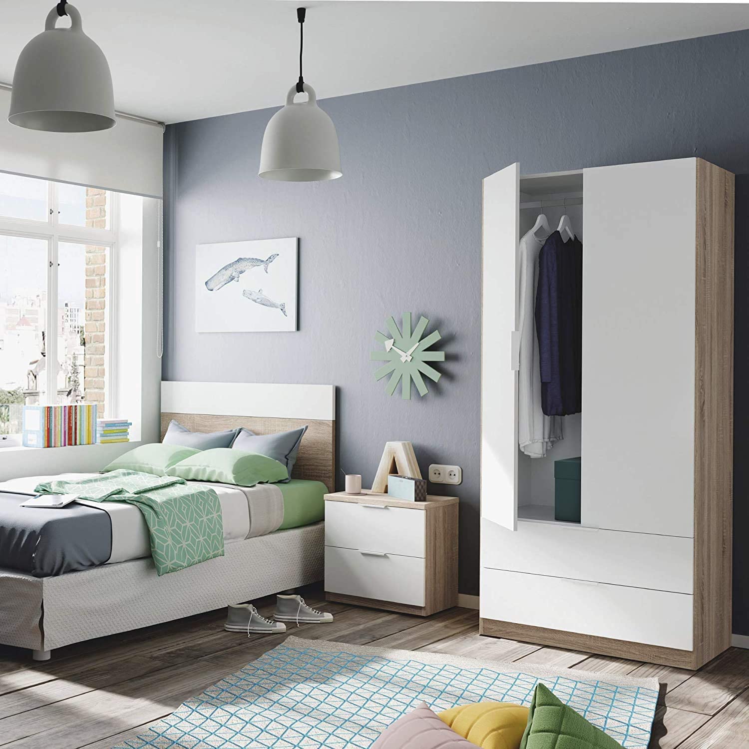 Mobelcenter - Armario 2 Puertas 2 Cajones Mediterráneo - 2