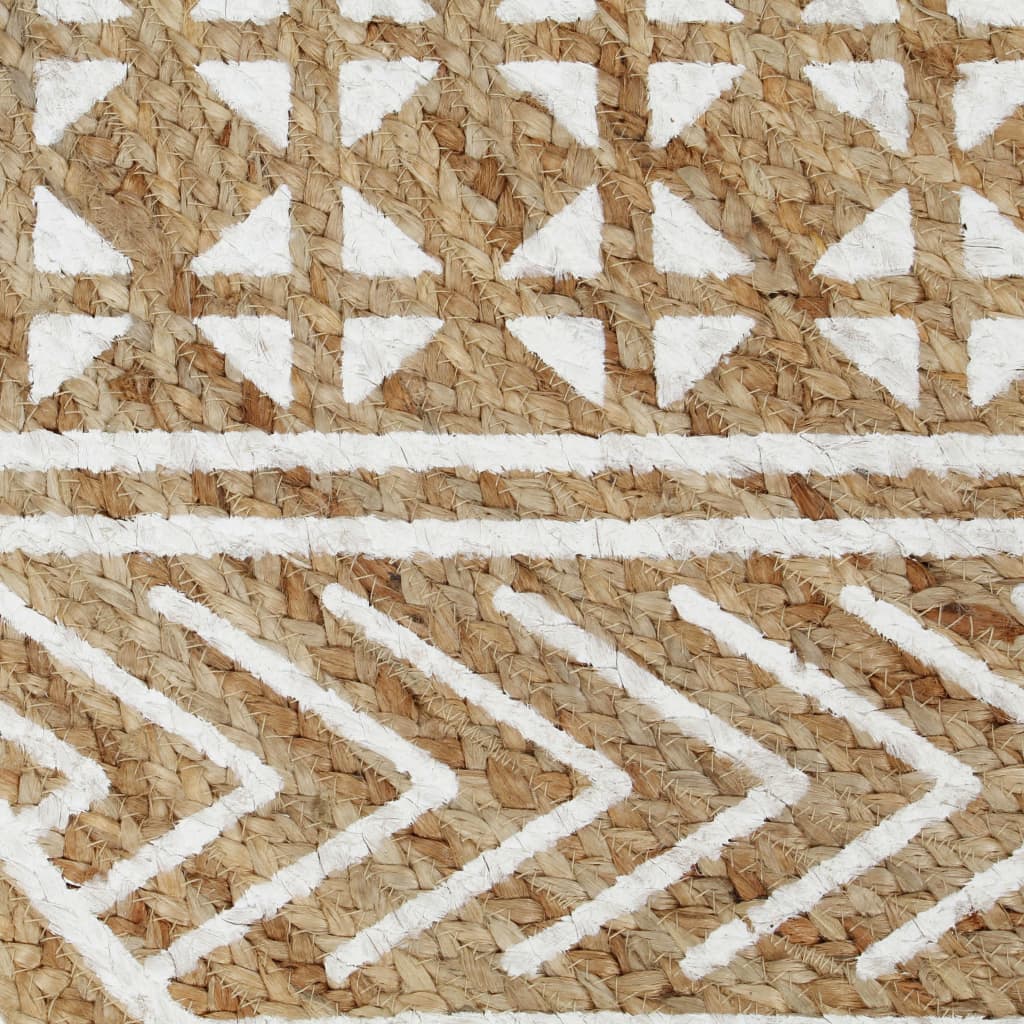 Tapete de sal | Tapete artesanal em juta com impressão a branco 150 cm CFW168194 - 4