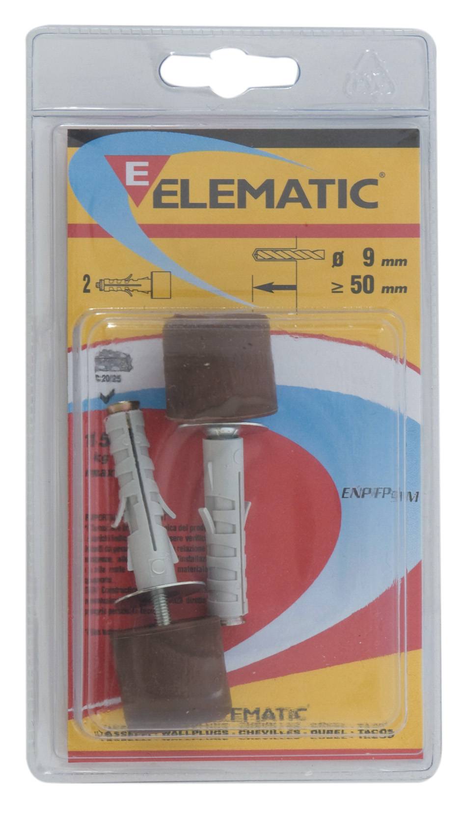 ELEMATIC BLUEFIX/VA – Barattolo 250 Tasselli In Nylon Con Viti, Struttura Bi-materia Espansione 4 Direzioni