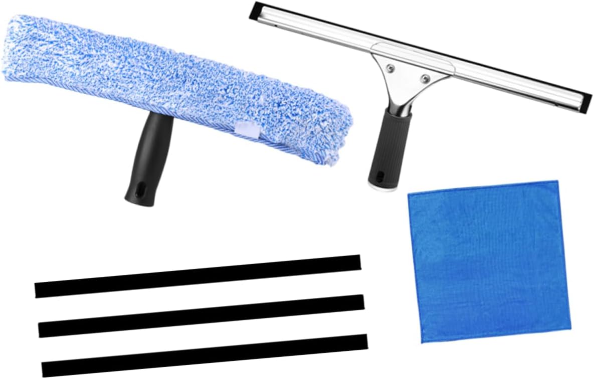 Kit de nettoyage de vitres 5 pièces, raclette et essuie-glace en