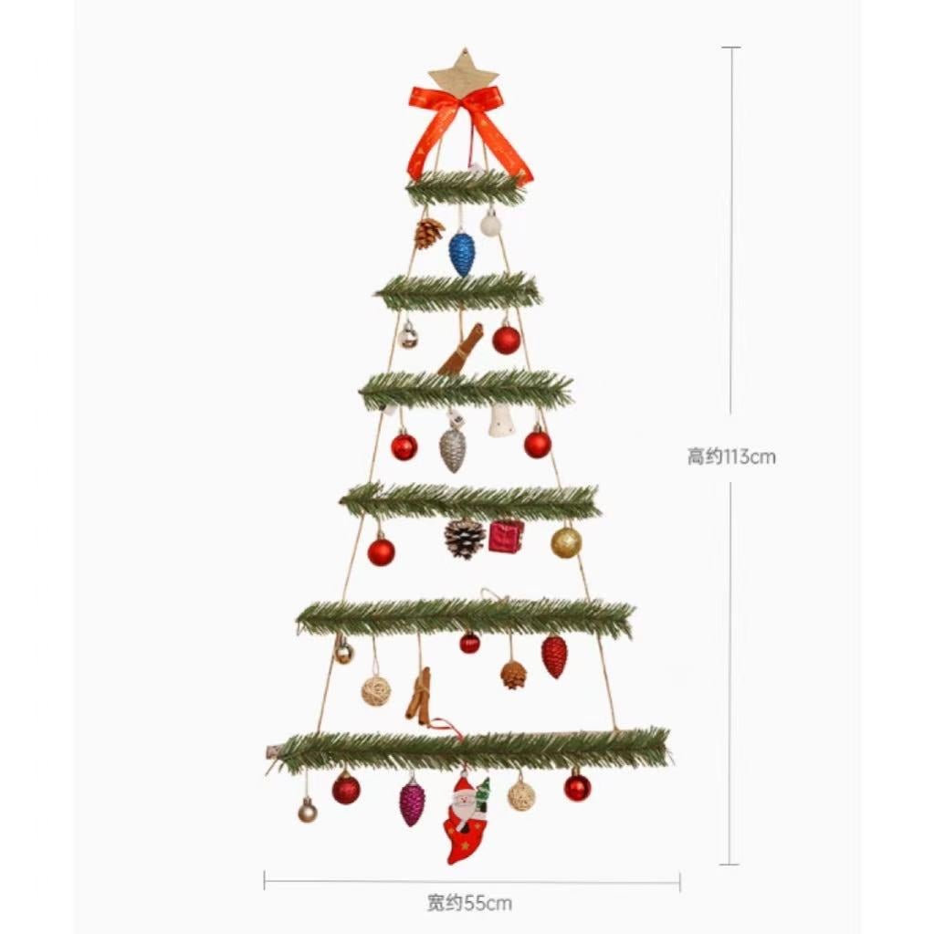 Albero di Natale da parete con luci LED, decorazione natalizia, ornamento da parete, atmosfera natalizia. - 4