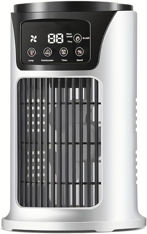 Przenośny klimatyzator, nawilżacz, chłodziarka, funkcja 3 w 1, 6 prędkości nawiewu, niezbędny w biurze i domu, USB