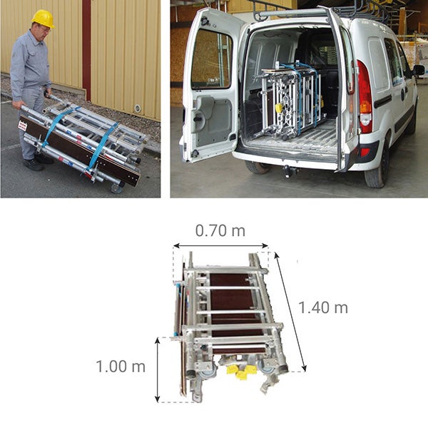 Echafaudage 4.00m hauteur plateau. 6.00m de hauteur travail maximale. - ME400 - 3