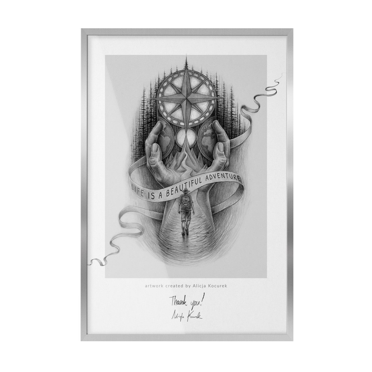Meetart Cornici A Specchio Argento 20x35 Cm | Set Da 2 Con Tappetino Per Foto 20x25 Cm | Vetro Trasparente, Da Parete Verticale/Orizzontale