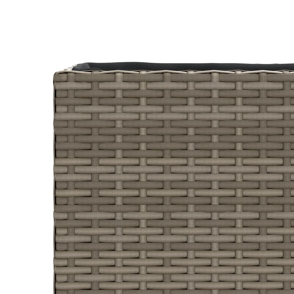Jardinière bac lit surélevé plantes fleurs terrasse jardin avec 3 pots 105 x 30 x 32 cm résine tressée gris 02_0038085 - 7
