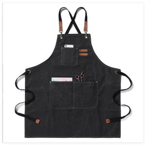 Homshsjhkis Grembiule Cucina Donna, Grembiule Impermeabile con 3 Tasche, Qualità Premium Grembiule da Barbecue, Regolabile con Nastri Lunghi per Uomo e Donna, Cucina, BBQ, Ristorante, Caffè